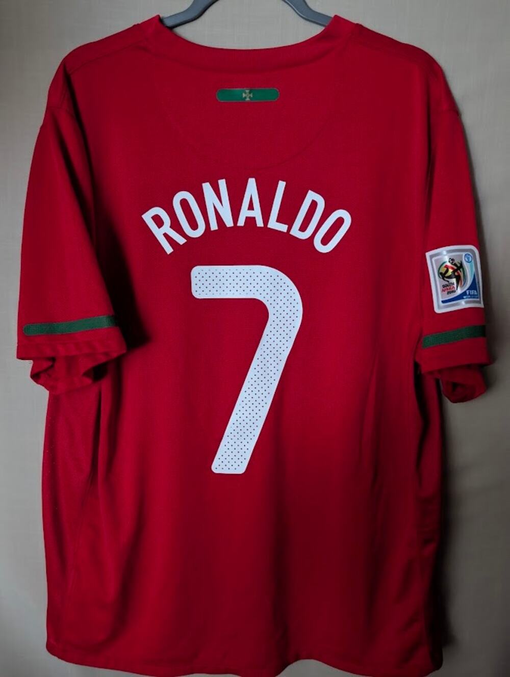 Portugal 2010 Home Cristiano Ronaldo Jersey Mens XL World Cup Patched